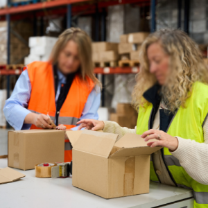 packing tables and workbenches declutter space